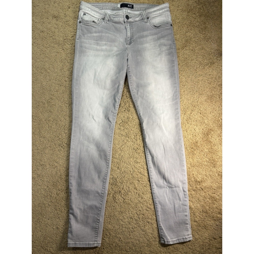 Kut from the Kloth Mia Toothpick Skinny Jeans Women 10 Gray Preppy